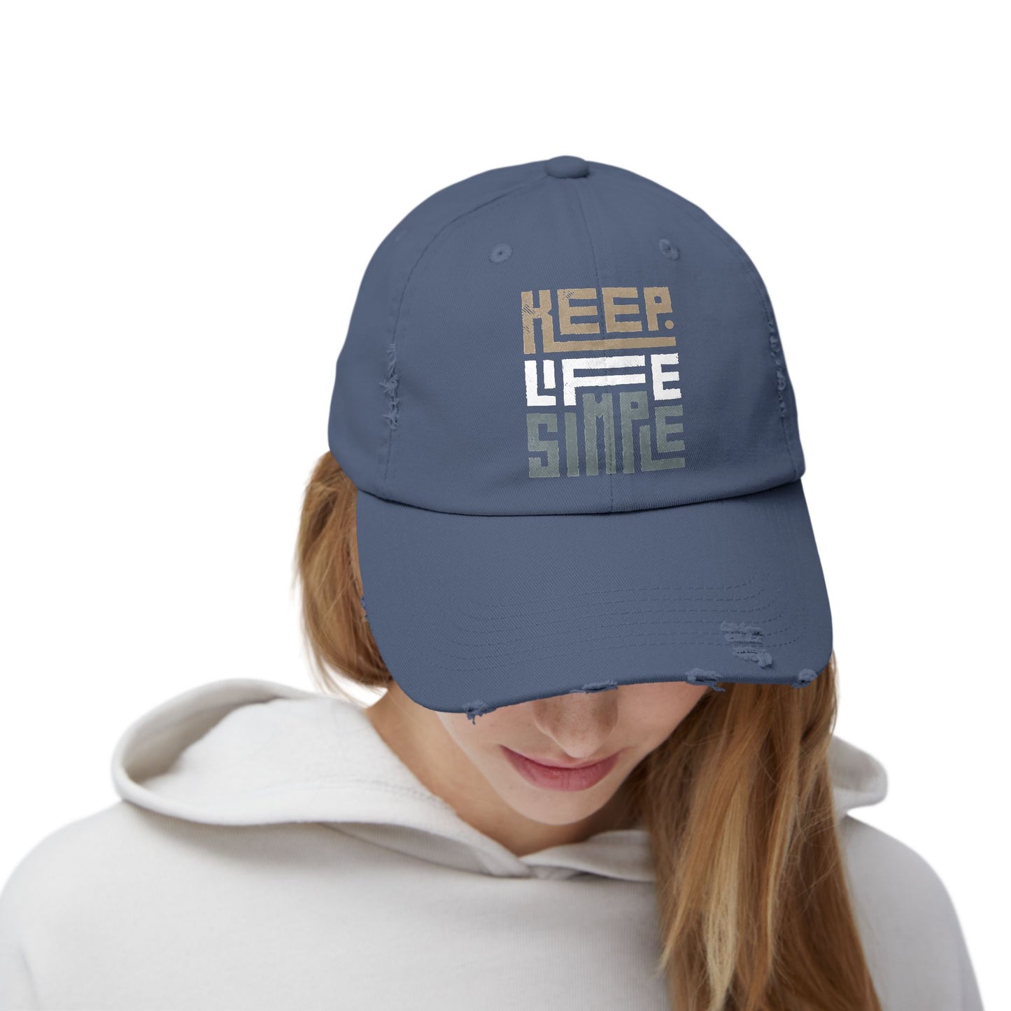 Keep Life Simple-Unisex Distressed Cap