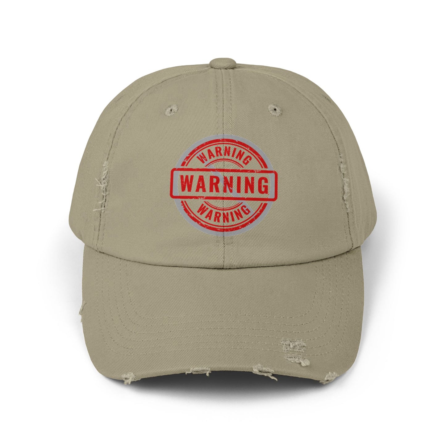 Warning-Unisex Distressed Cap