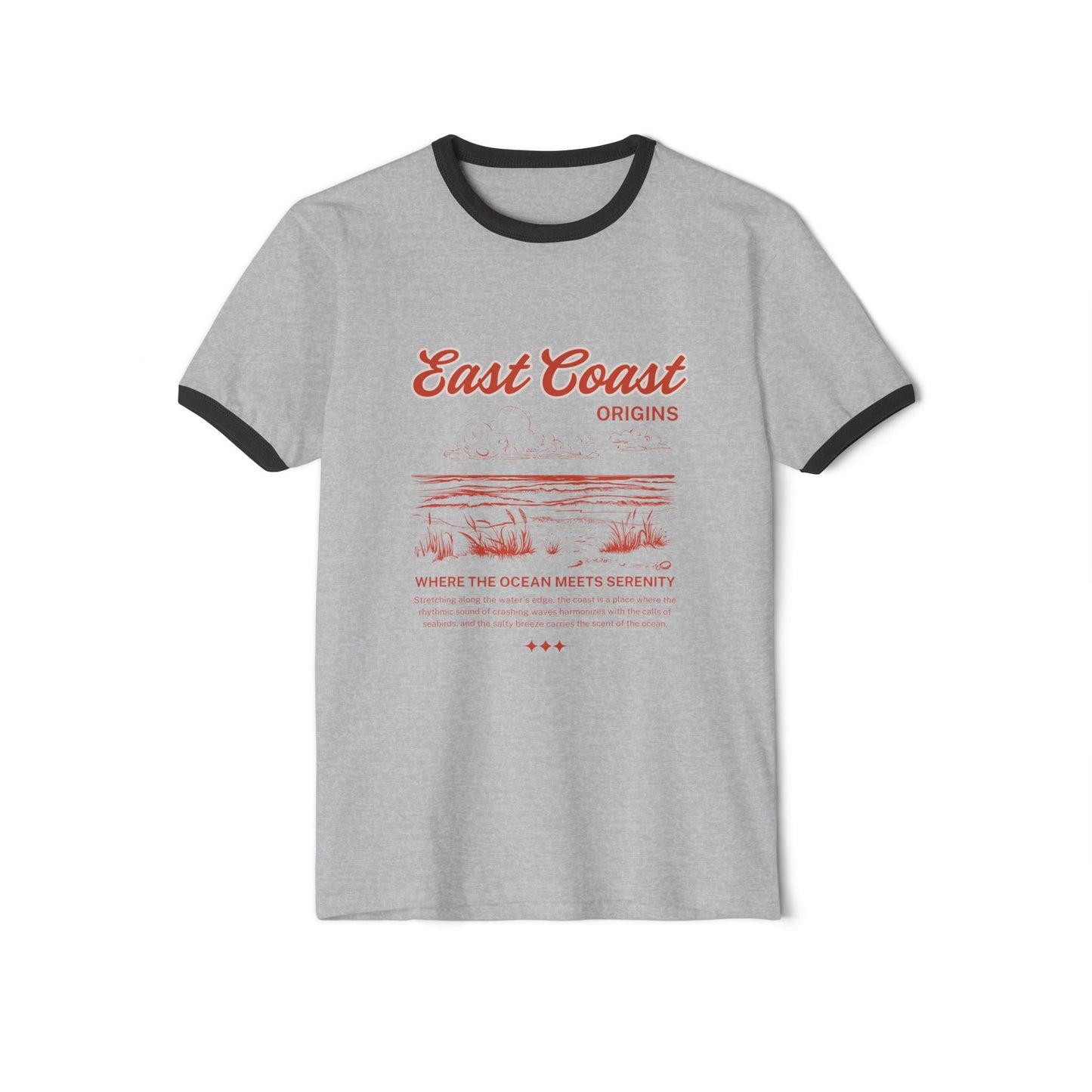 east coast-Unisex Cotton Ringer T-Shirt