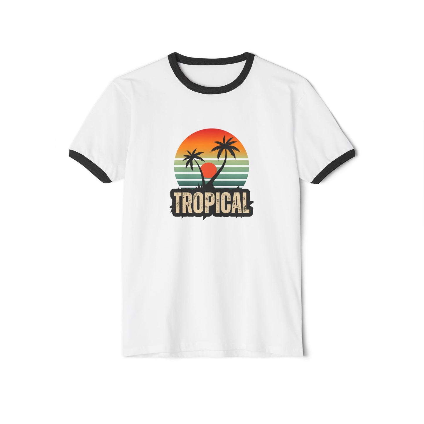 tropical-Unisex Cotton Ringer T-Shirt