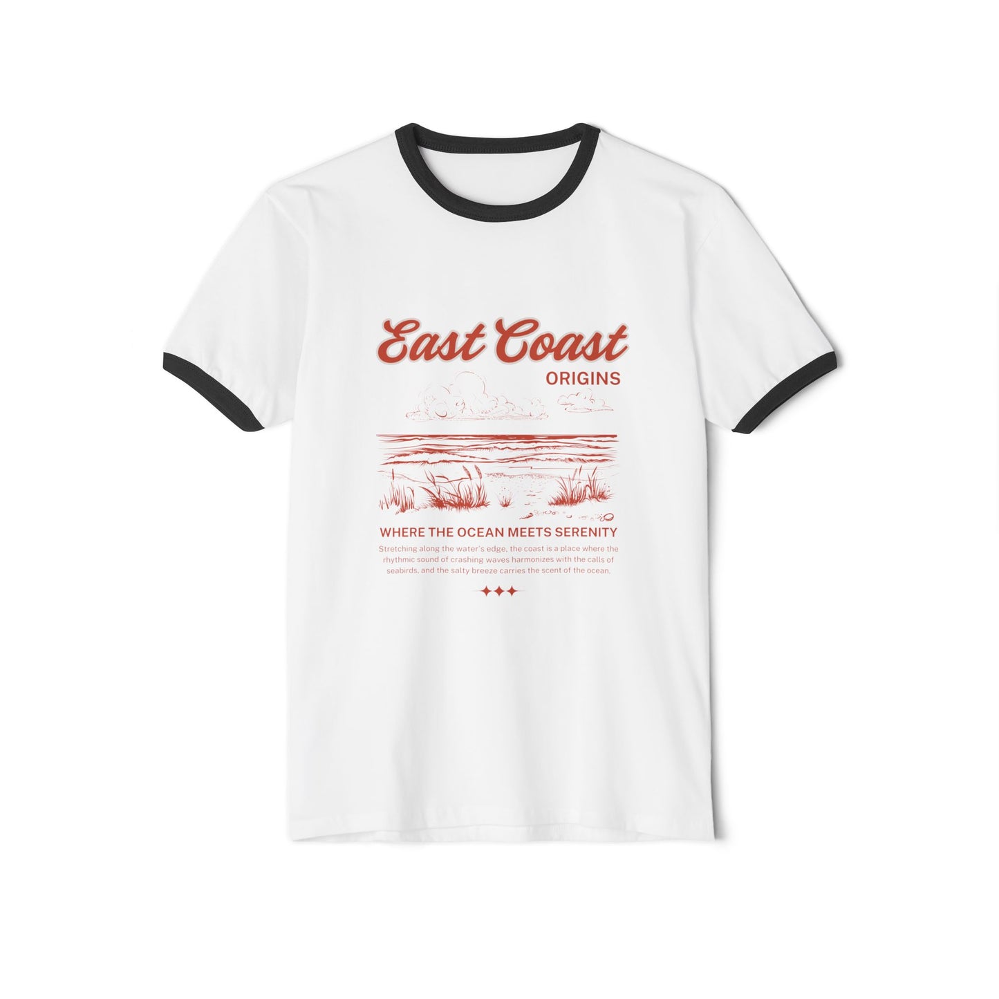 east coast-Unisex Cotton Ringer T-Shirt