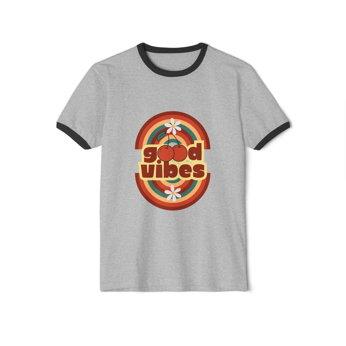 good vibes-Unisex Cotton Ringer T-Shirt