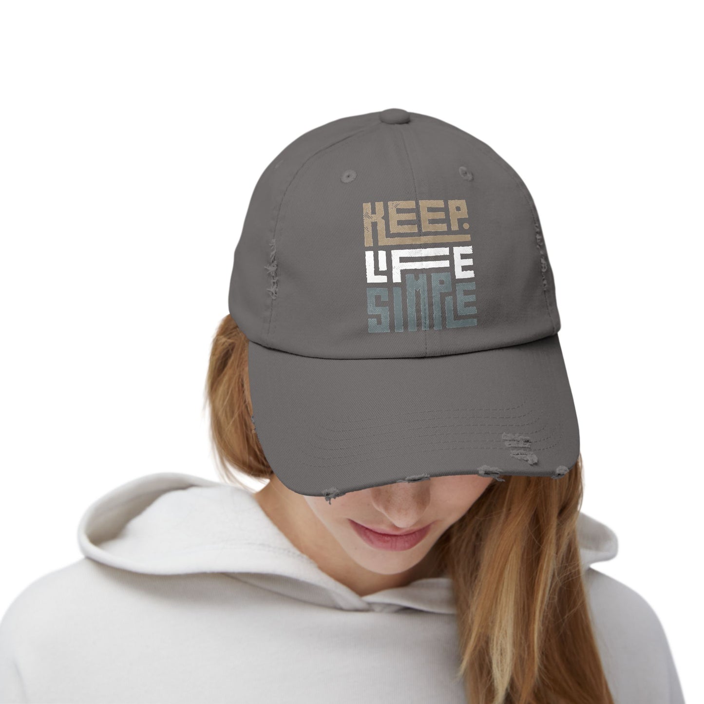 Keep Life Simple-Unisex Distressed Cap