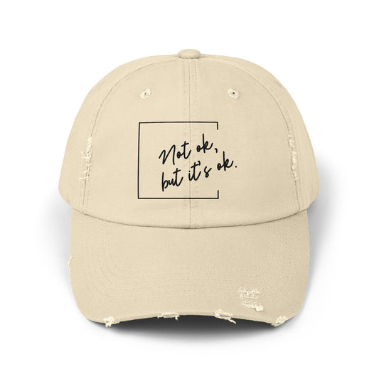 Not ok, but it's ok.-Unisex Distressed Cap