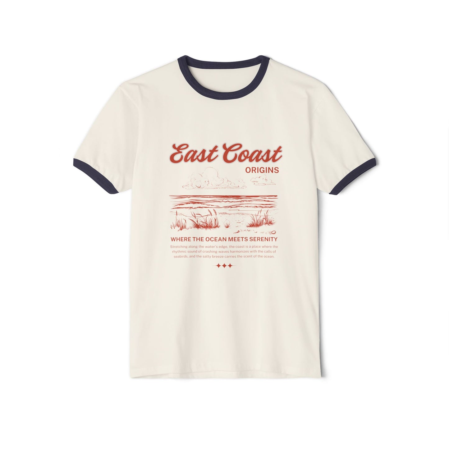 east coast-Unisex Cotton Ringer T-Shirt