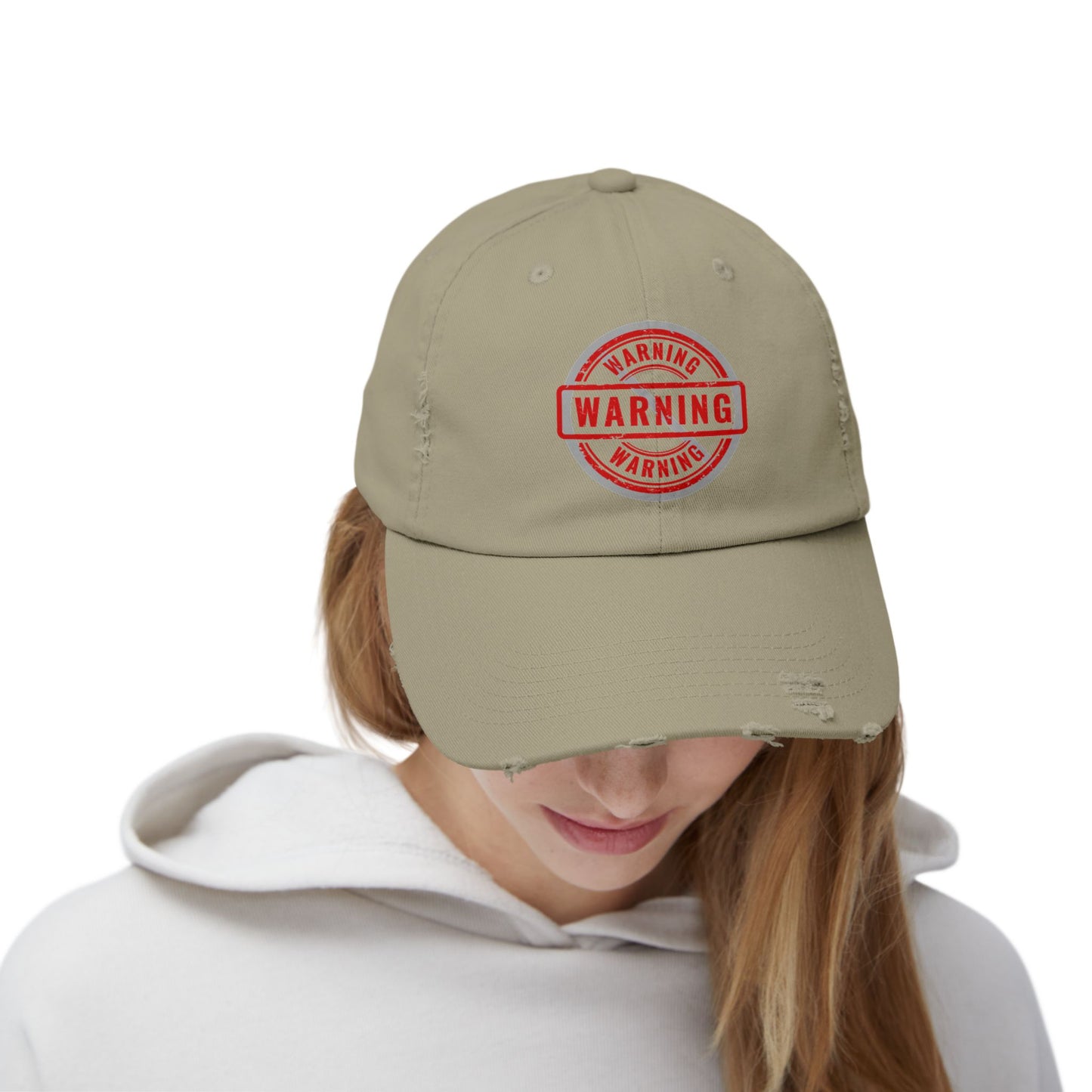 Warning-Unisex Distressed Cap