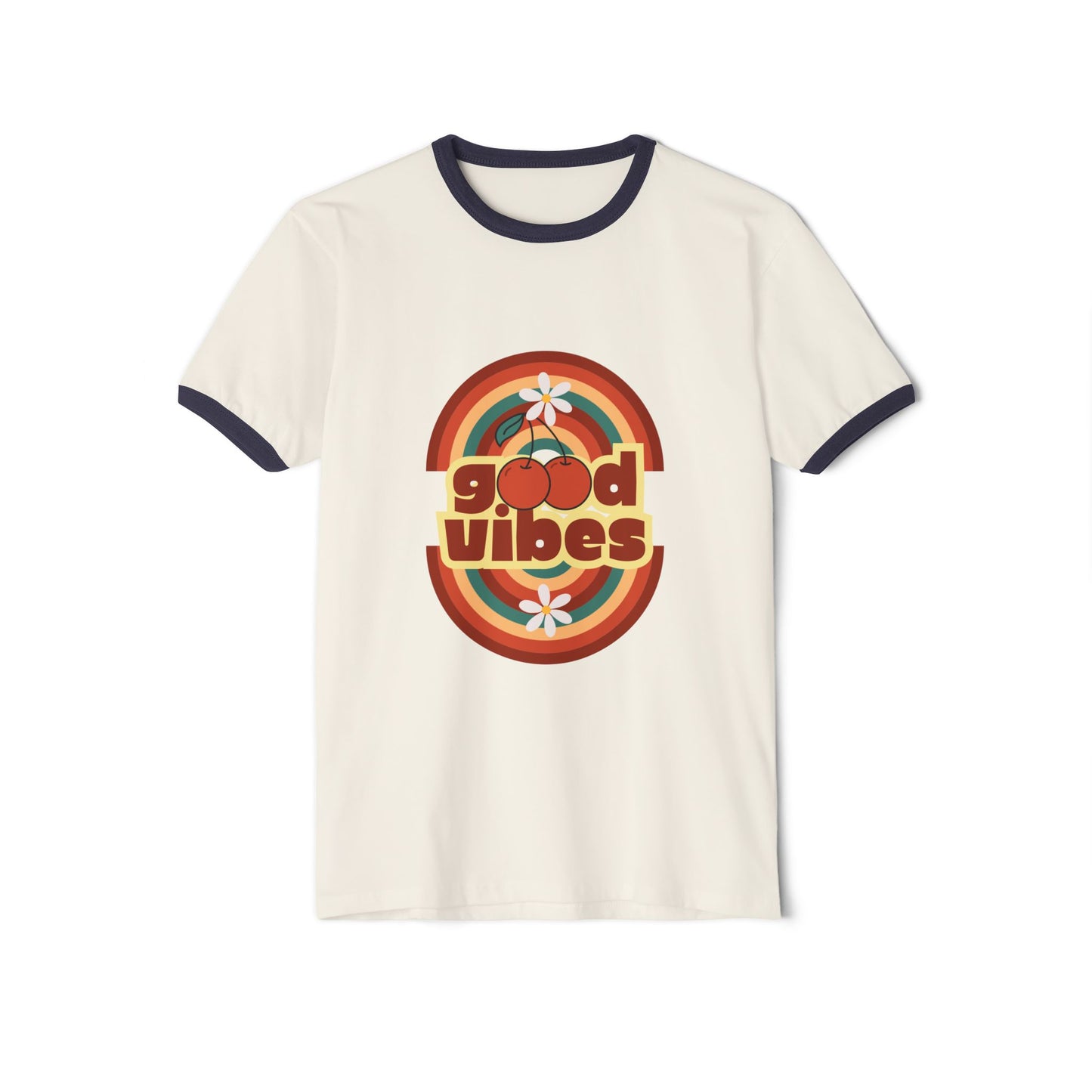 good vibes-Unisex Cotton Ringer T-Shirt