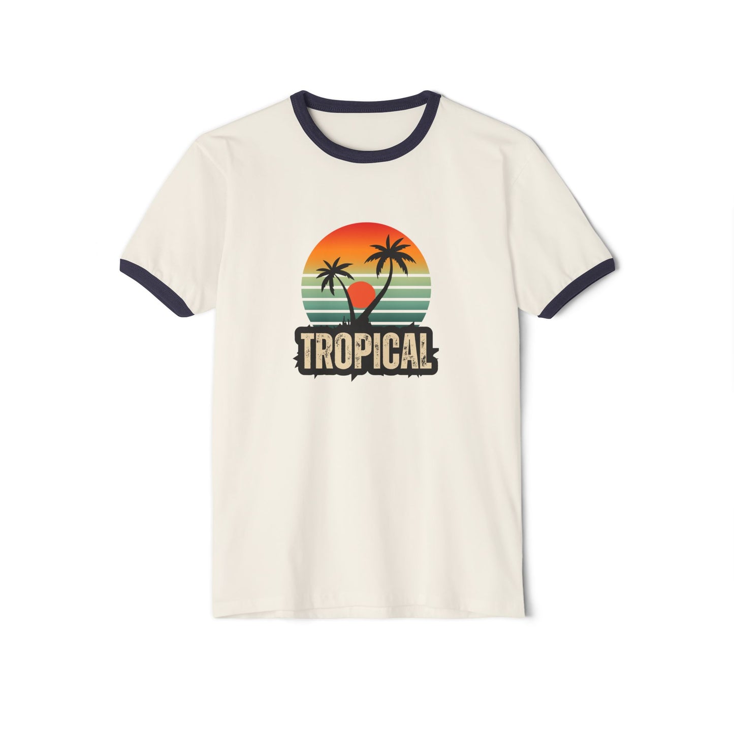 tropical-Unisex Cotton Ringer T-Shirt