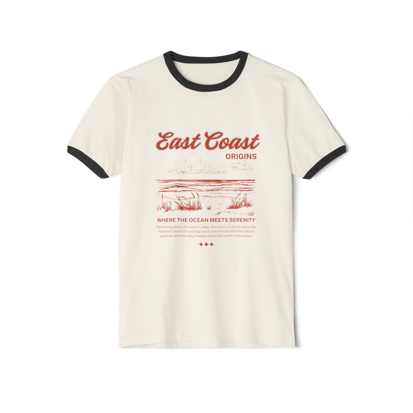 east coast-Unisex Cotton Ringer T-Shirt