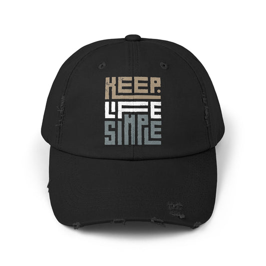 Keep Life Simple-Unisex Distressed Cap