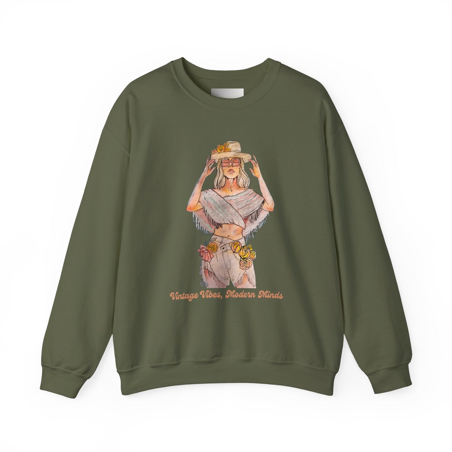 Vintage Vibes Modern Minds- Unisex Heavy Blend™ Crewneck Sweatshirt