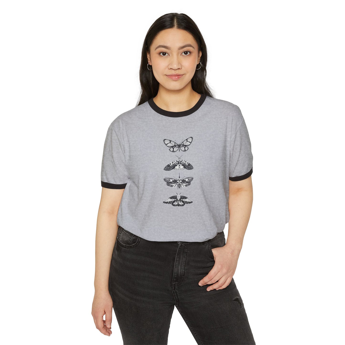 butterflies-Unisex Cotton Ringer T-Shirt