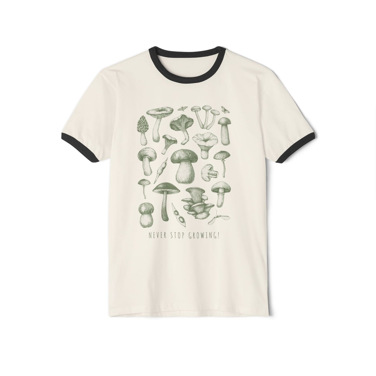 never stop growing-Unisex Cotton Ringer T-Shirt