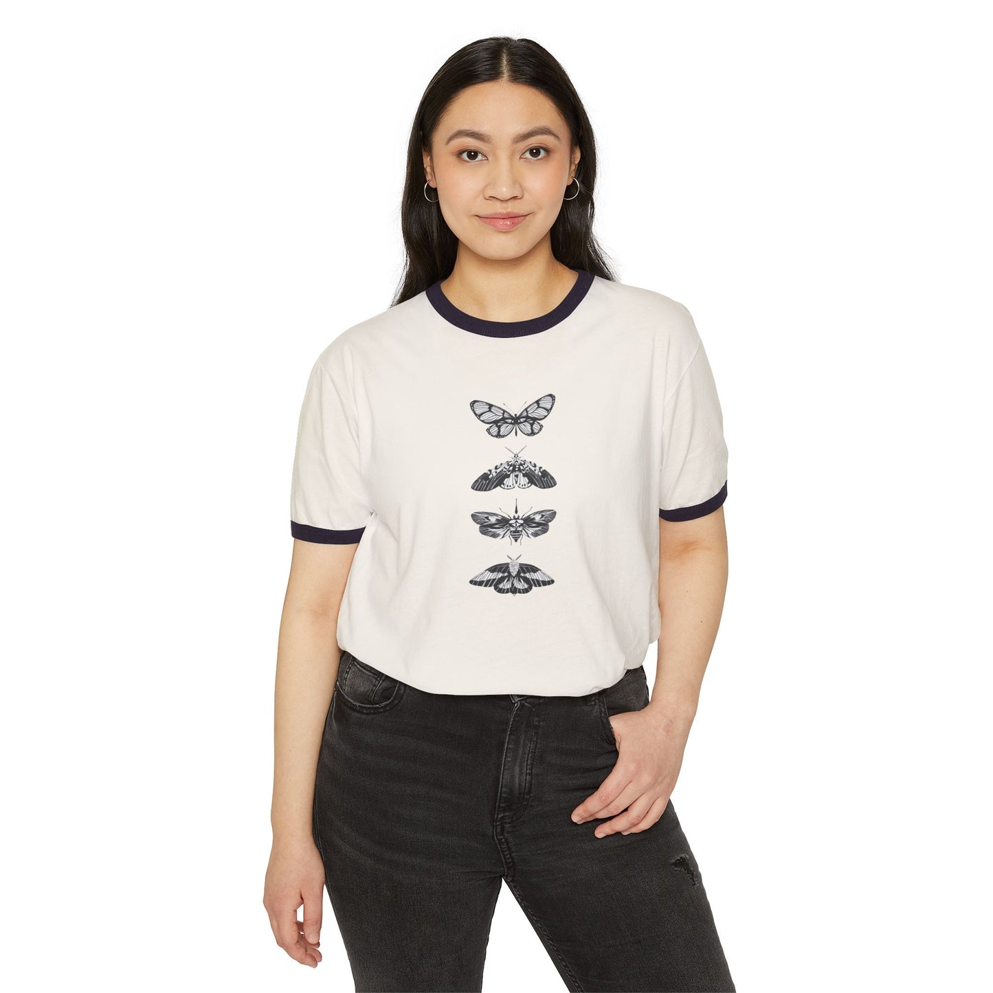 butterflies-Unisex Cotton Ringer T-Shirt