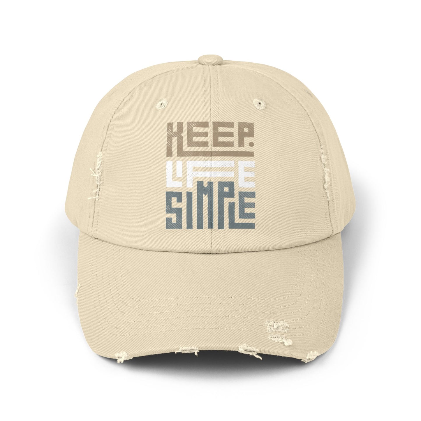 Keep Life Simple-Unisex Distressed Cap