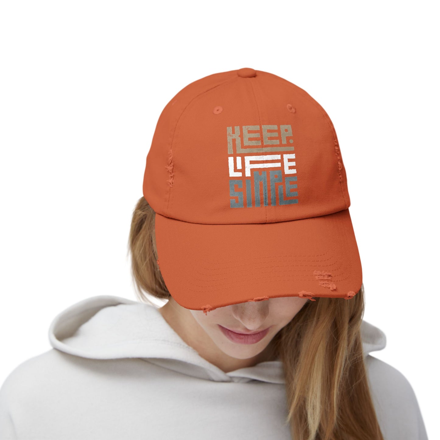 Keep Life Simple-Unisex Distressed Cap