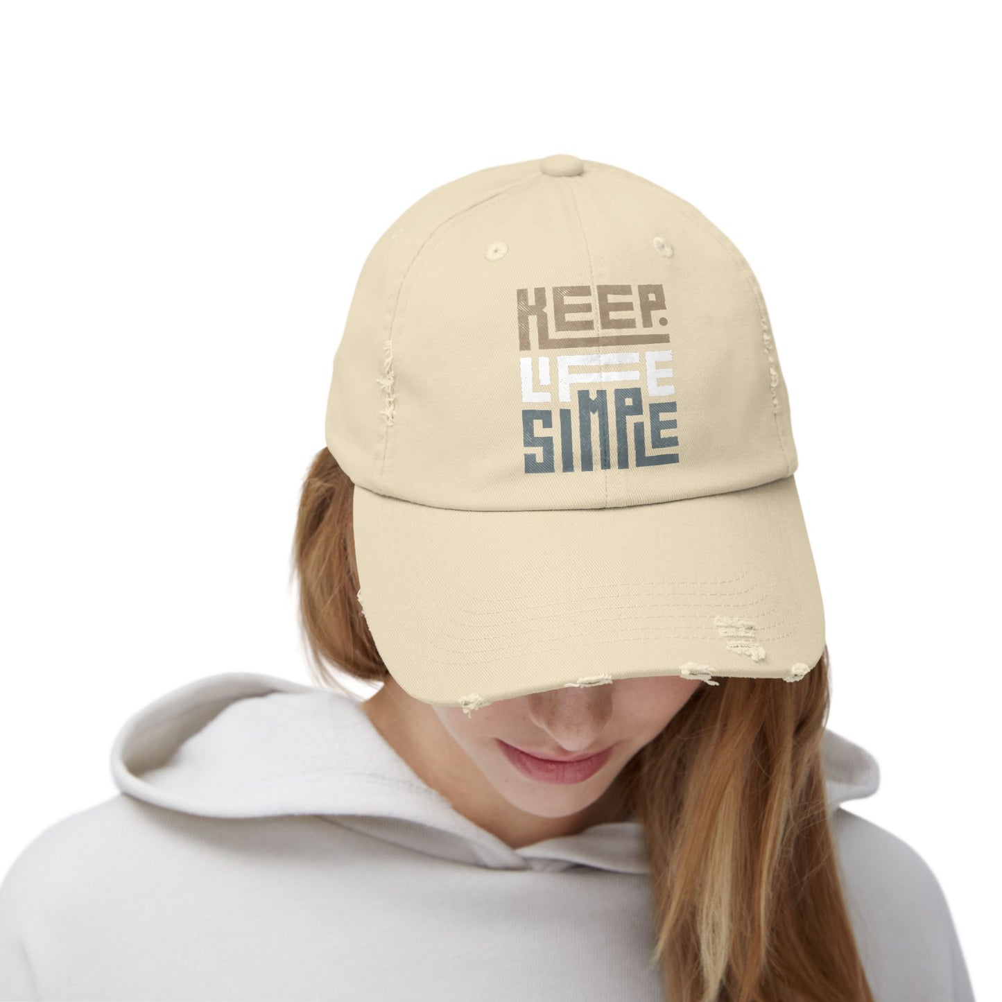 Keep Life Simple-Unisex Distressed Cap