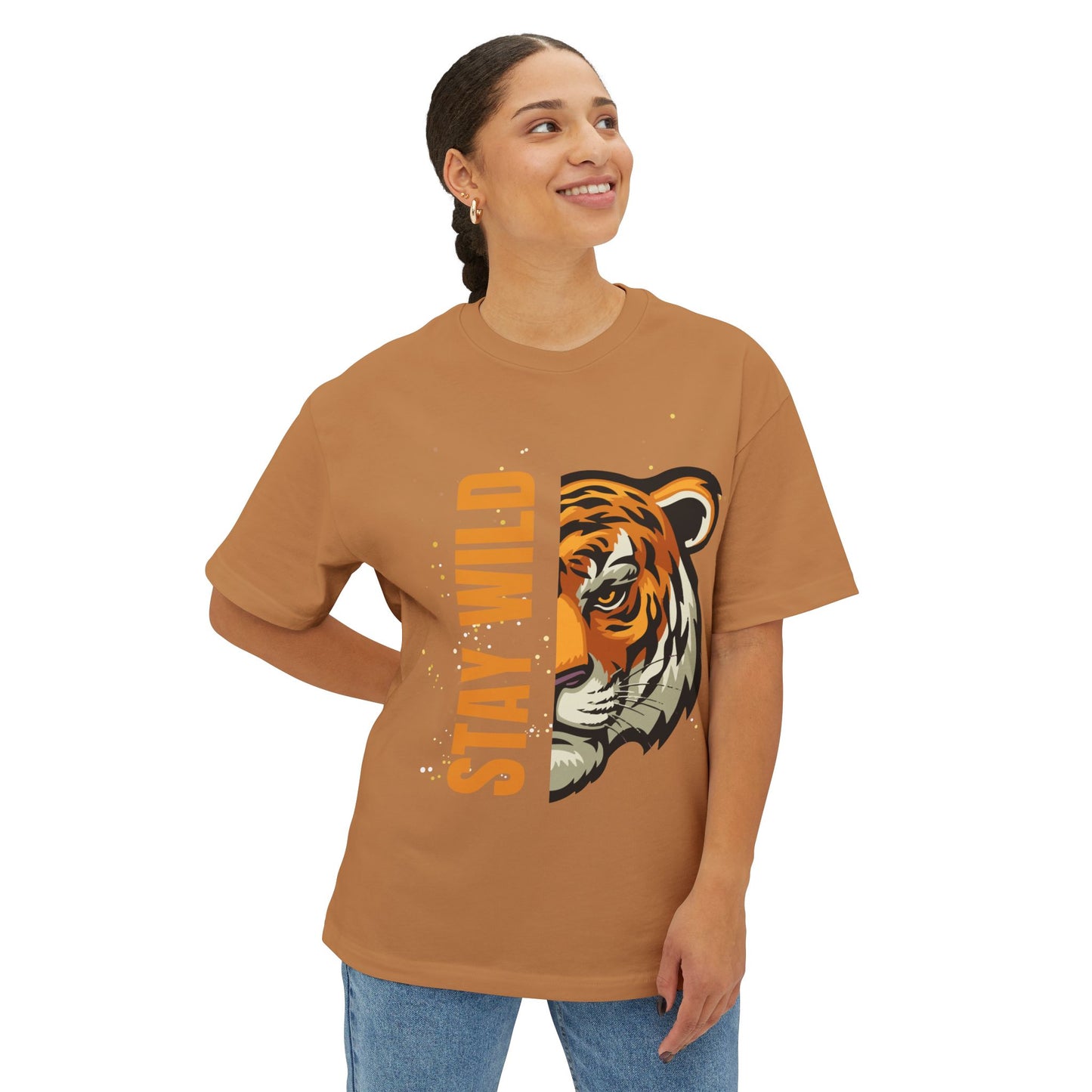 Stay Wild Tiger-Unisex Oversized Boxy Tee