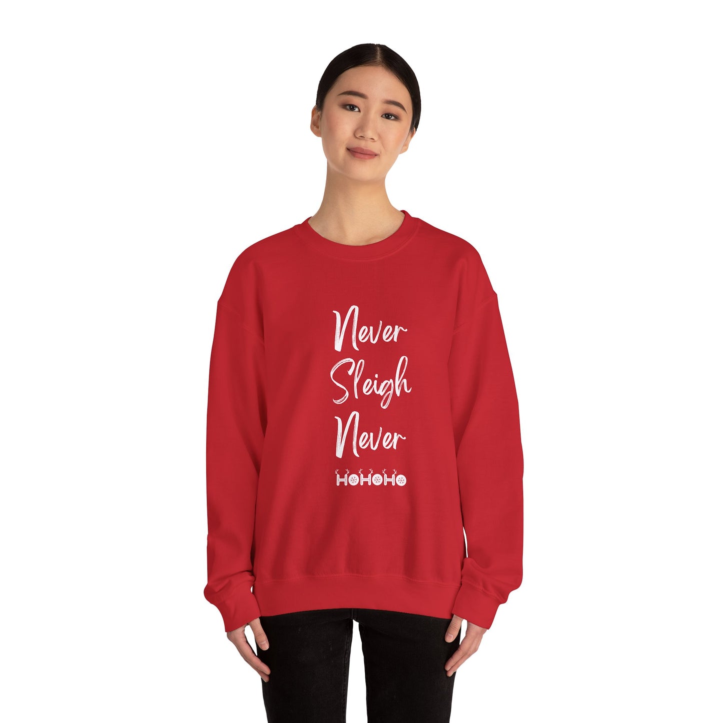 Never Sleigh Never Unisex Heavy Blend™ Crewneck Sweatshirt