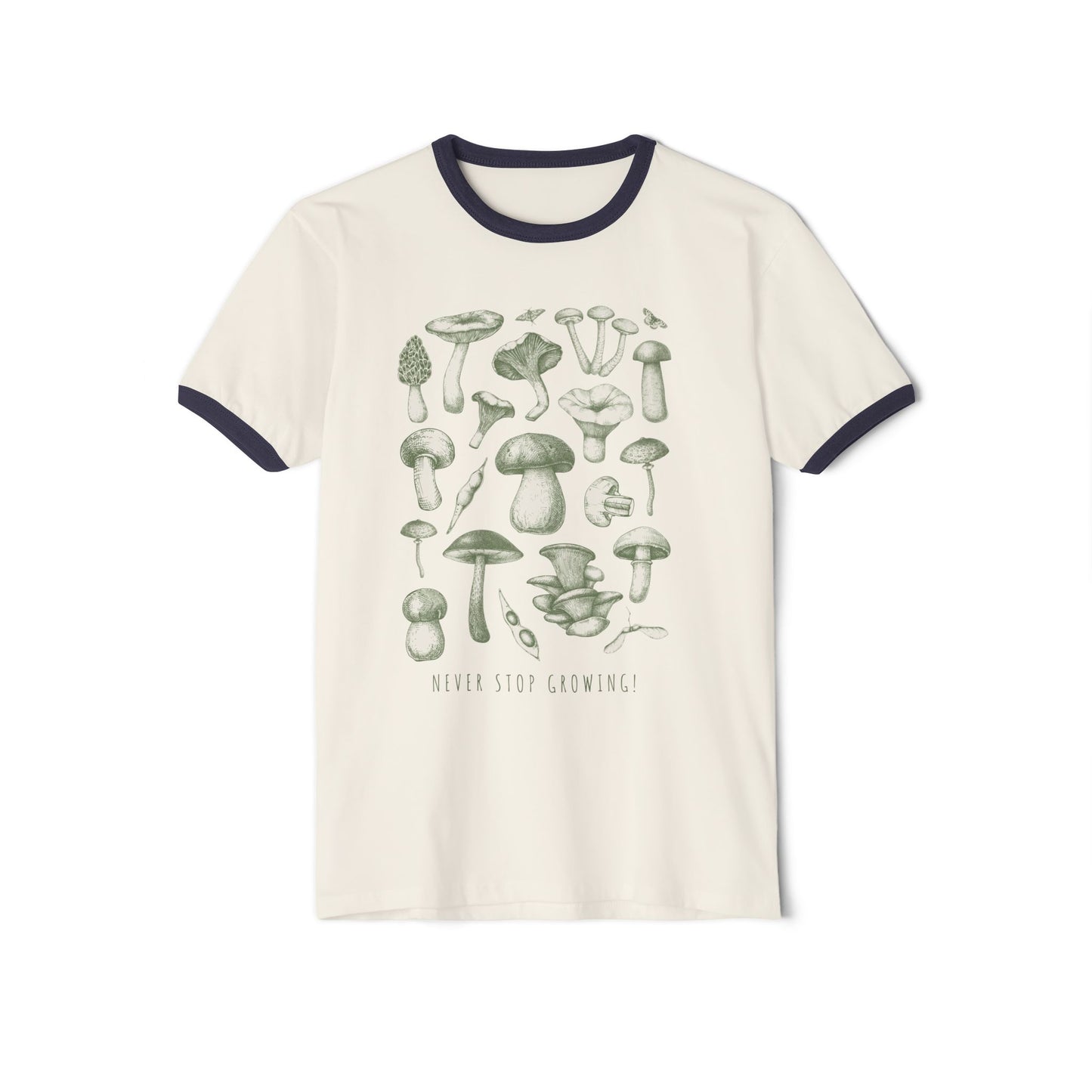 never stop growing-Unisex Cotton Ringer T-Shirt