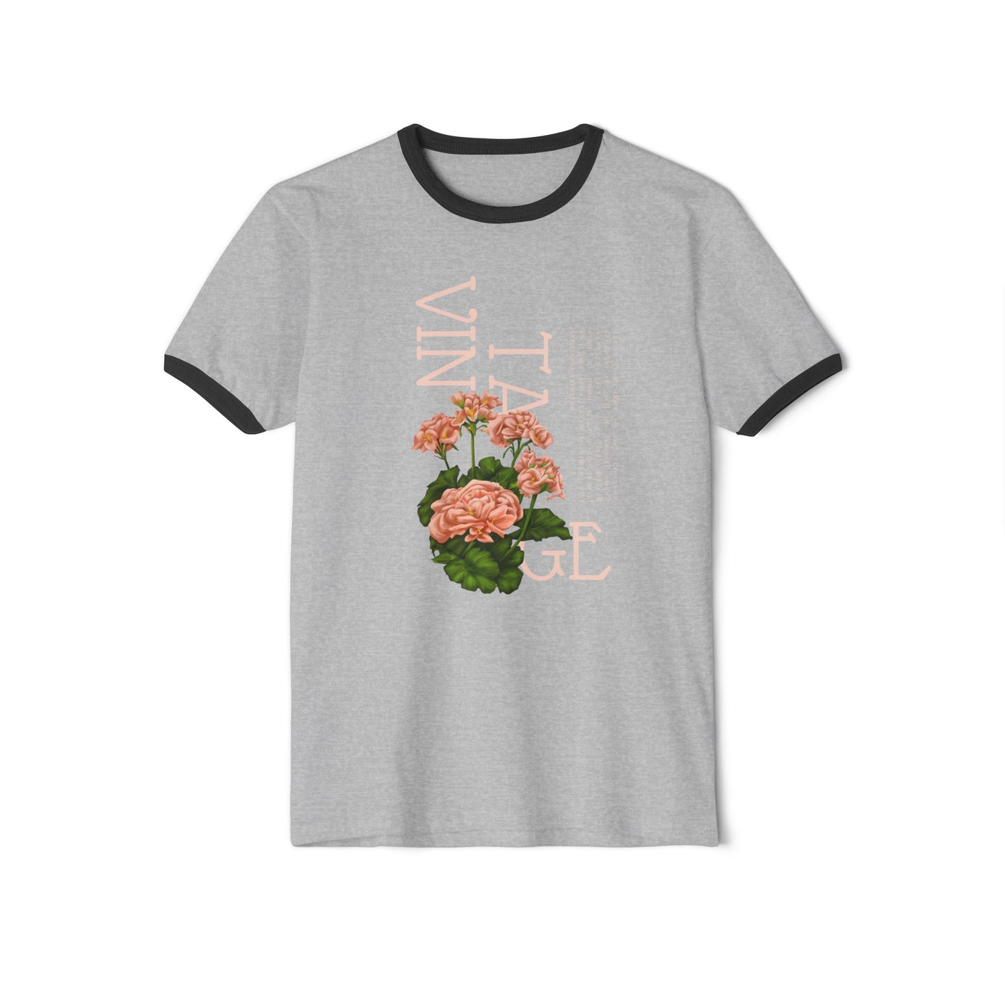 vintage floral-Unisex Cotton Ringer T-Shirt